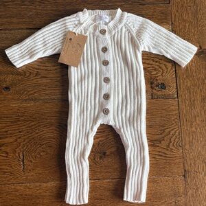 Cozy Cream Knit Footie for Kids